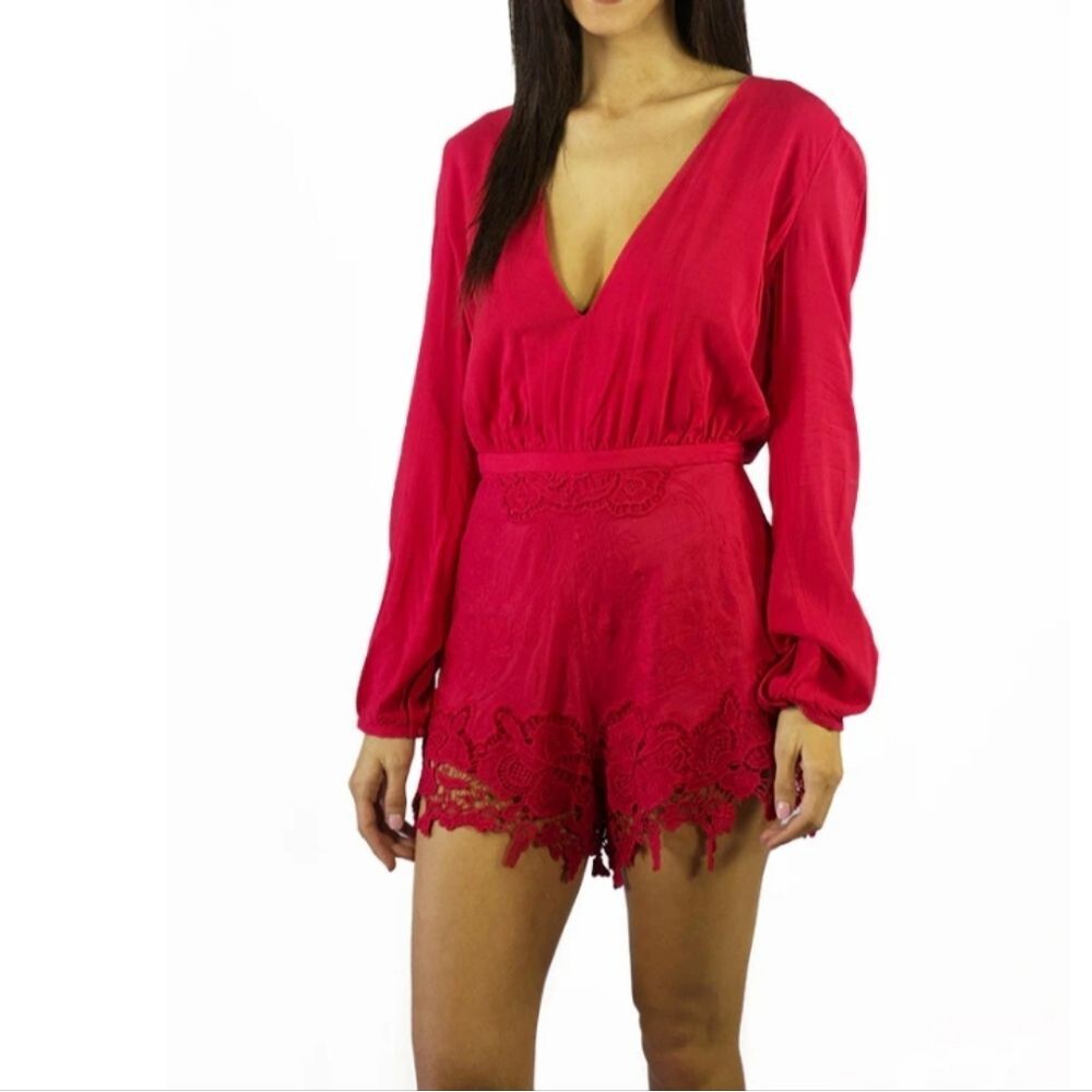 The Jetset Diaries Island Time Romper In Red Size L